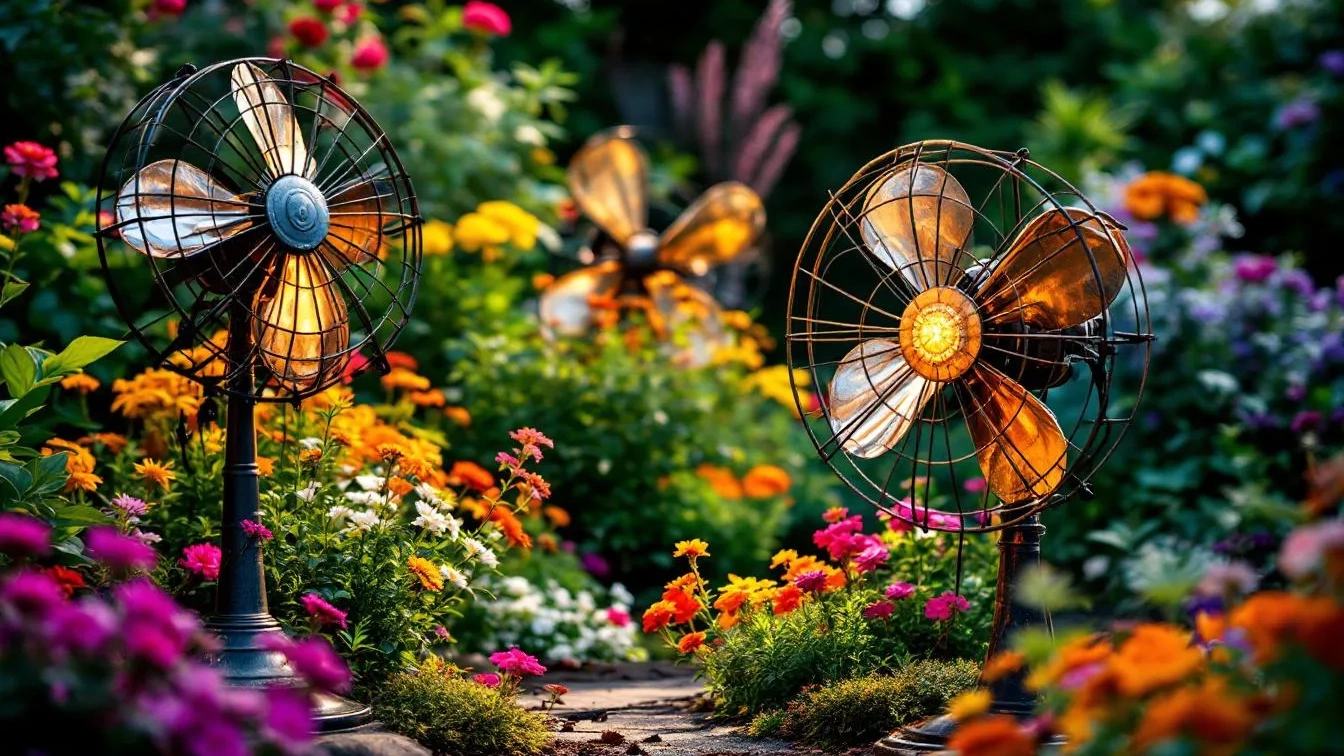 Alte Ventilatoren im Garten, kreative Ideen für die Wiederverwendung
